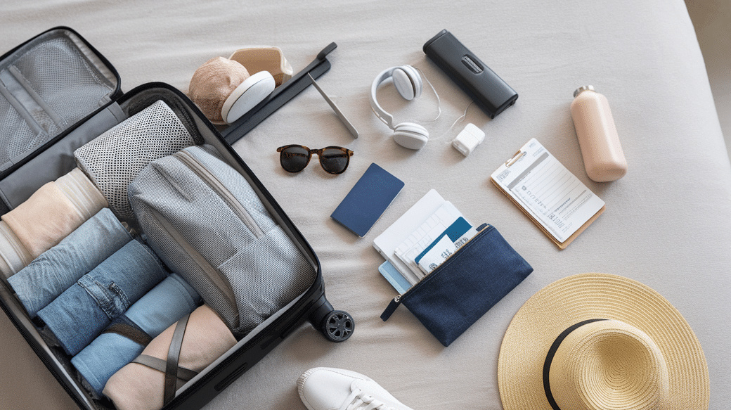 Flat-Lay-of-Travel-Essentials